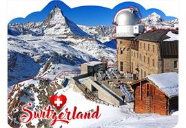 2D-Magnete MDF Holz Bergstation mit Matterhorn