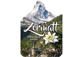 2D-Magnete MDF Holz Zermatt mit Matterhorn u. Edel