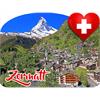 2D-Magnete MDF Holz Zermatt mit Matterhorn u. Herz