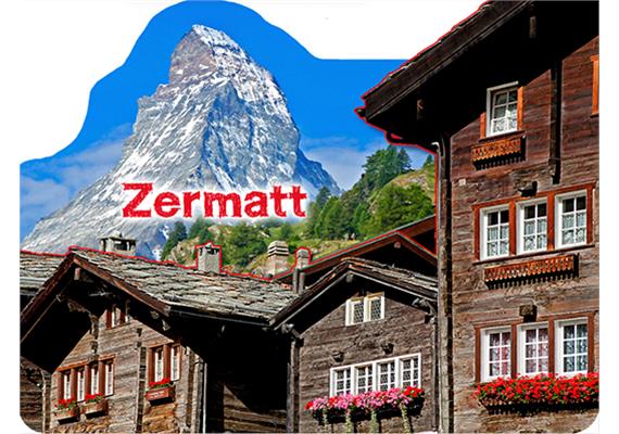 2D-Magnete MDF Holz Zermatt mit Matterhorn