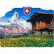 2D-Magnete MDF Holzstadel m. Matterhorn und Wappen