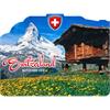 2D-Magnete MDF Holzstadel m. Matterhorn und Wappen