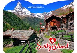 2D-Magnete MDF Holzstadel mit Matterhorn und Herz