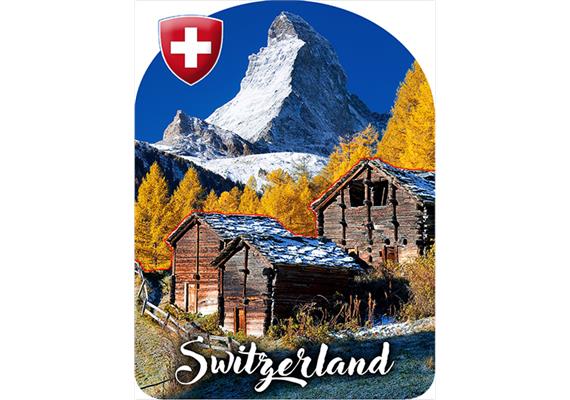 2D-Magnete MDF Holzstadel mit Matterhorn / Wappen 2D-Magnete MDF Holzstadel mit Matterhorn / Wappen