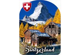 2D-Magnete MDF Holzstadel mit Matterhorn / Wappen