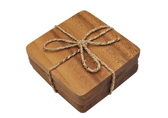 4 Gläseruntersetzer Akazie