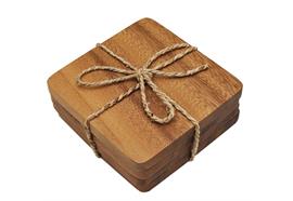 4 Gläseruntersetzer Akazie