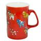 Animal Mug rot mit Hunden und Kühen