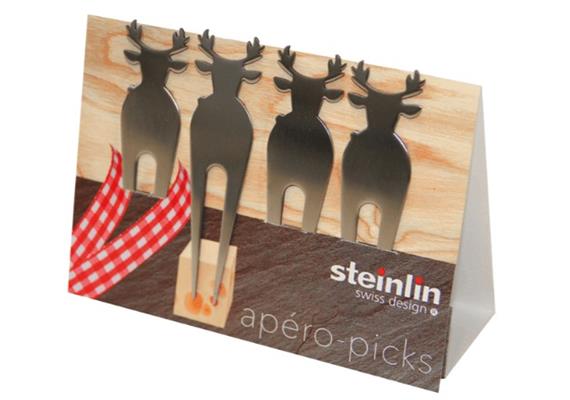 Apéropicks Hirsch Inox 4 Stück