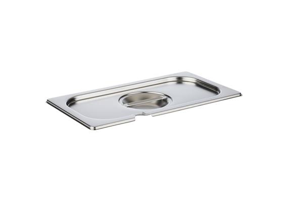 APS GN 1/3 Deckel 32.5 x 17.6 cm CNS mit Löffelausschnitt APS GN 1/3 Deckel 32.5 x 17.6 cm CNS mit Löffelausschnitt
