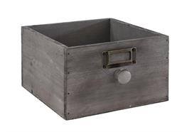 APS Holzkiste "VINTAGE" Schubladenoptik, mit Knopf 18.5x18.5 cm