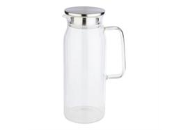 APS Saft- / Wasserkanne 10x14cm H26cm Glas Edelstahl Silikon