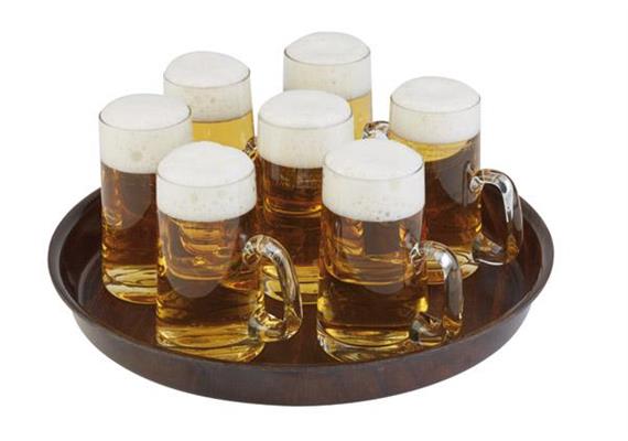 APS Tablett rund 31 x 31 cm h:3.5 cm braun