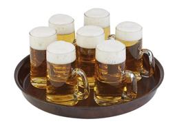 APS Tablett rund 31 x 31 cm h:3.5 cm braun