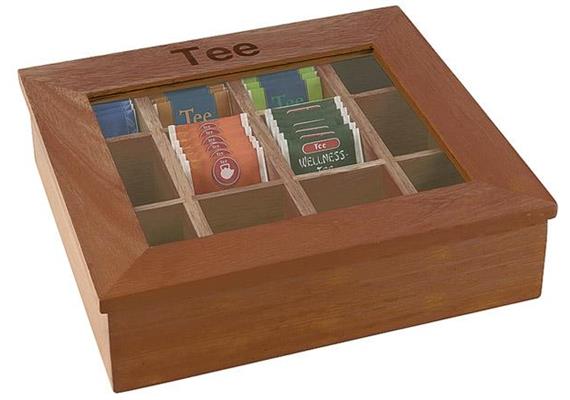 APS Teebox 31x28 cm h:9 cm Holz dunkel