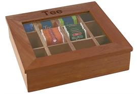 APS Teebox 31x28 cm h:9 cm Holz dunkel