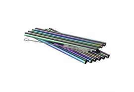 APS Trinkhalme 11er Set Edelstahl l:15 cm Regenbogen
