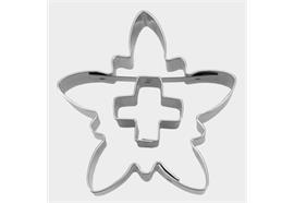 Ausstecher Edelweissm. Kreuz 6.5cm Weissblech