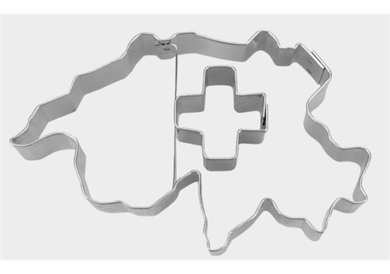 Ausstecher Scheiz m. Kreuz 9cm Weissblech