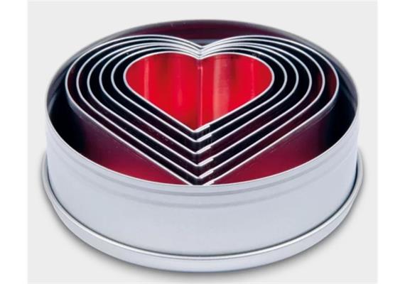 Ausstechformenset Herzen 4.5-9cm Weissblech