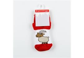 Babysocken Steinbock weiss/rot