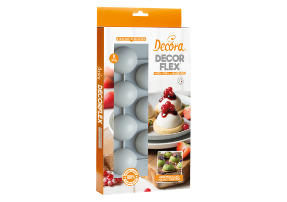 Backform Silikon Hemisphere 30x17 cm für 11 Halb-Kugeln ø 5 cm