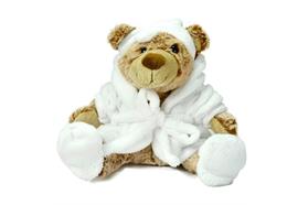 Bär sitzend mit Bademantel