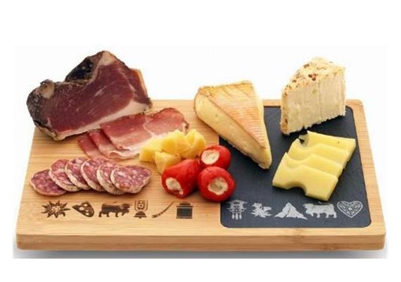 Bamboo- Brettli mit Schiefereinlage "Typisch Schweiz" Bamboo- Brettli mit Schiefereinlage "Typisch Schweiz"