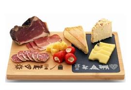 Bamboo- Brettli mit Schiefereinlage "Typisch Schweiz"