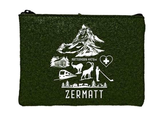 Beauty Cosmetic Bag Zermatt Symbole grün
