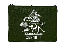 Beauty Cosmetic Bag Zermatt Symbole grün