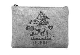 Beauty Cosmetic Bag Zermatt Symbole hellgrau