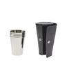 Becher 3cl 4Stk. Lederetui schwarz