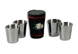 Becher Edelweiss gestickt 3 cl