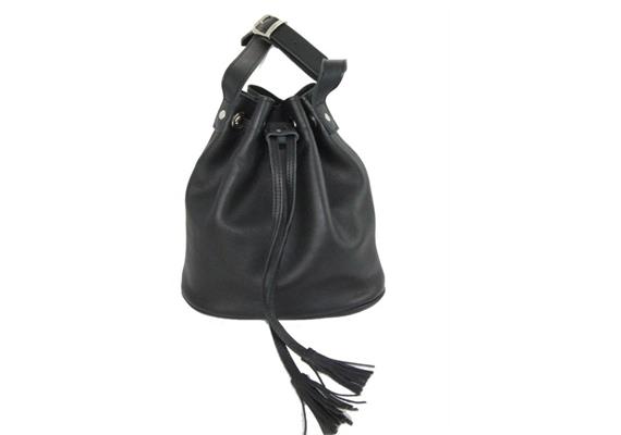 Beuteltasche aus Leder schwarz