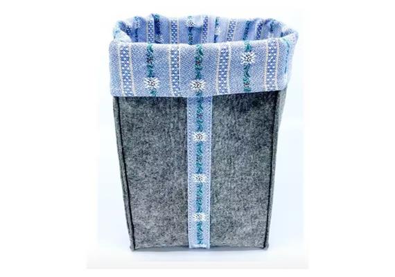 Brotkorb, Filz "Sennenlock", 19 x 19 x 18 cm grau