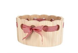 Brotkorb "Romantic", rot-kariert, oval