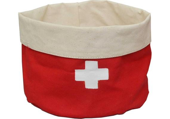 Brotkorb rot "CH" Kreuz 24x17 cm