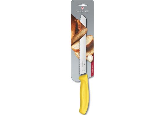 Brotmesser mit Wellenschliff 21cm gelb Blister