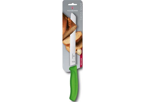 Brotmesser mit Wellenschliff 21cm grün Blister