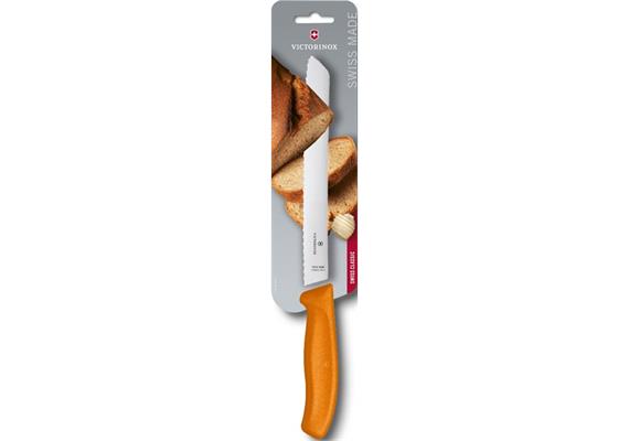 Brotmesser mit Wellenschliff 21cm orange Blister