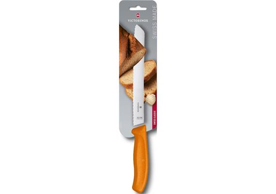 Brotmesser mit Wellenschliff 21cm orange Blister