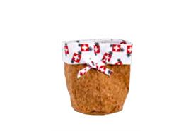 Brottasche "CH-Kreuz Kork", weiss, Ø16 cm, H: 23cm