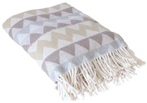 Couchdecke Zickzack beige150x200 cm