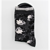 Damensocke grau 36-41 mit Blumenmuster