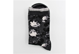 Damensocke grau 36-41 mit Blumenmuster