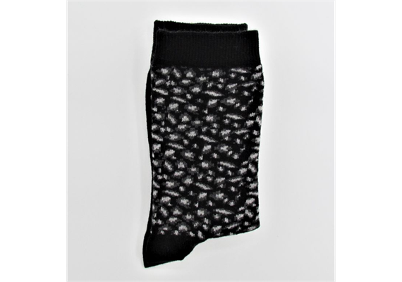 Damensocke schwarz 36-41 mit Blattmuster