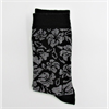 Damensocke schwarz 36-41 mit Blumenmuster
