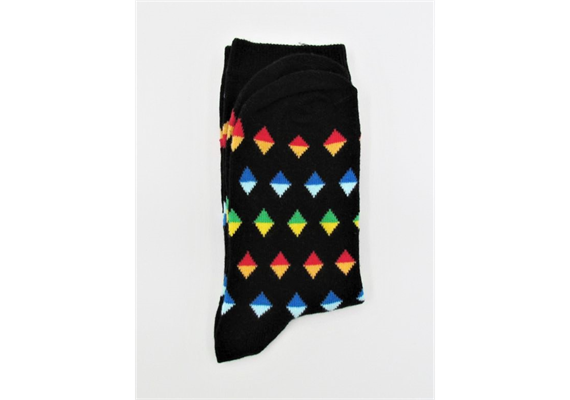 Damensocke schwarz 36-41 mit farbigen Diamonds Damensocke schwarz 36-41 mit farbigen Diamonds