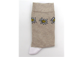 Damensocken Edelweiss weiss-baige 36-41
